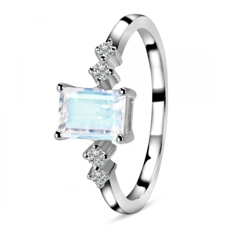 Moonstone & White Topaz Ring