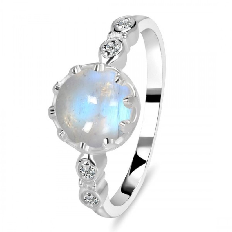 Moonstone & White Topaz Ring