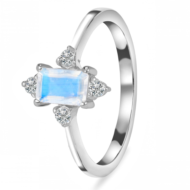 Moonstone & White Topaz Ring