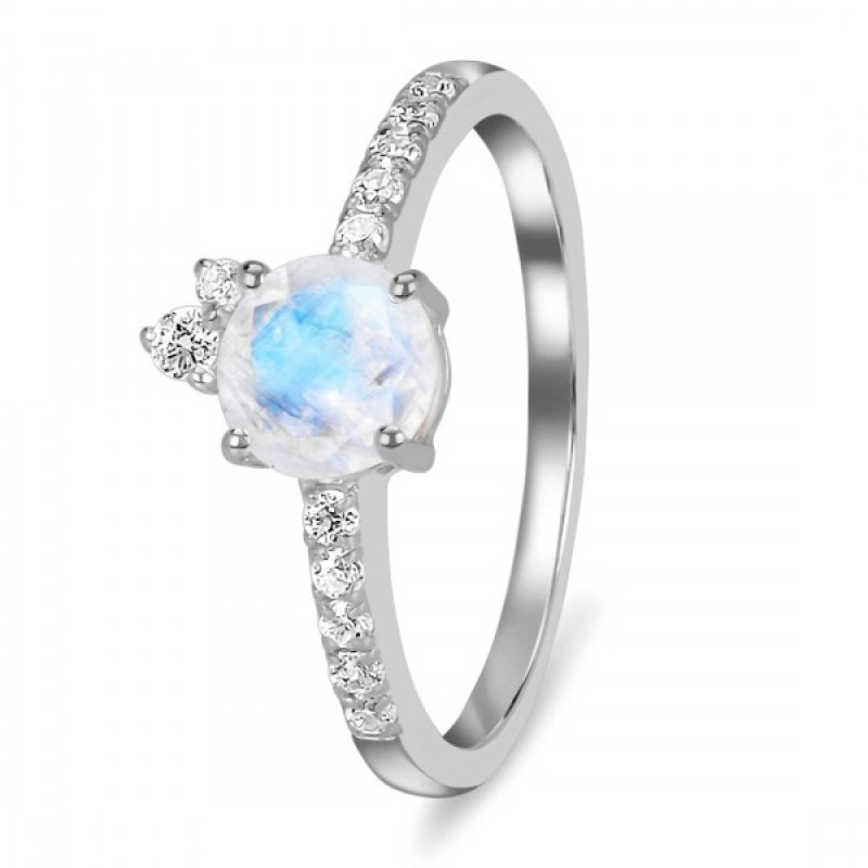 Moonstone & White Topaz Ring
