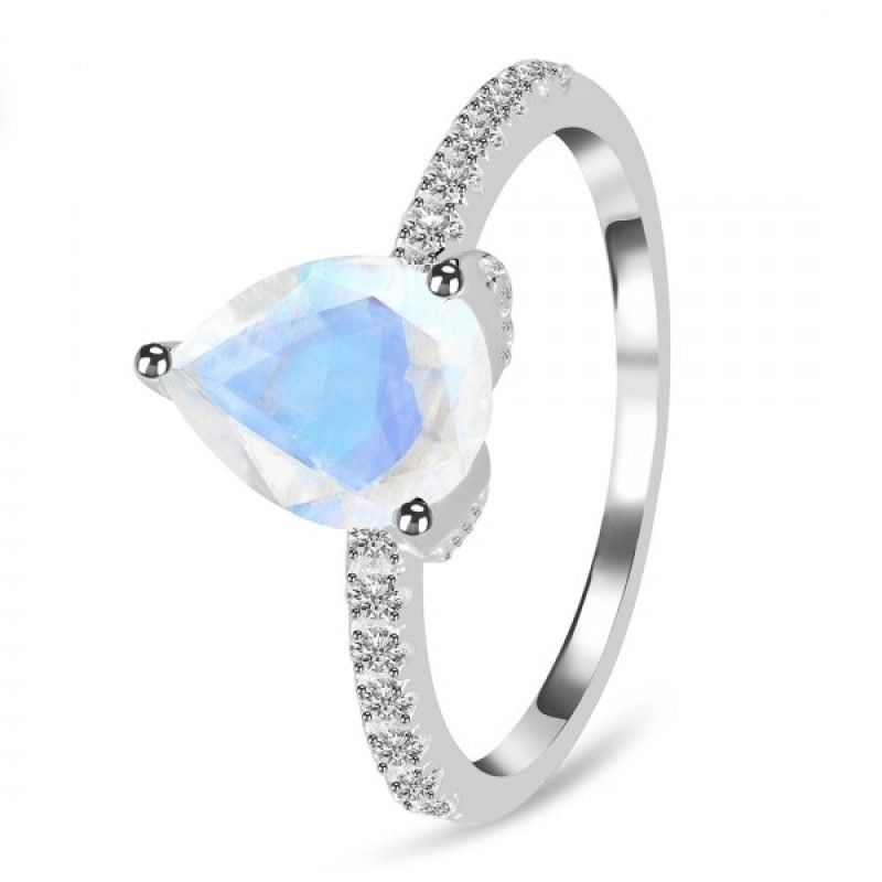 Moonstone & White Topaz Ring