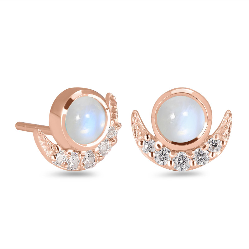Moonstone & White Topaz Stud Earring RBM-RE-4.