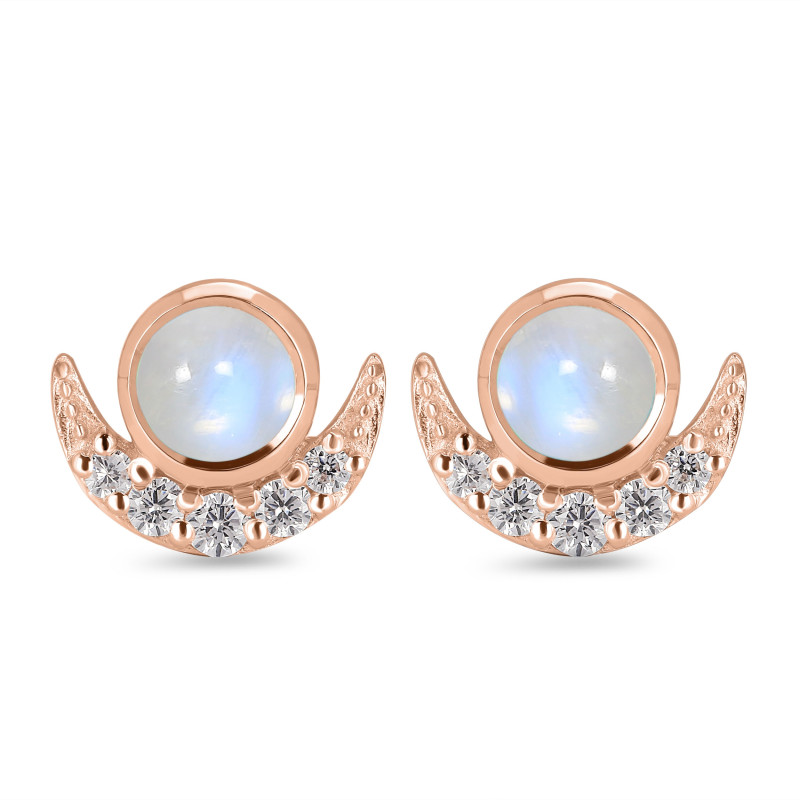 Moonstone & White Topaz Stud Earring RBM-RE-4.