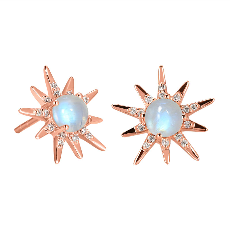 Moonstone & White Topaz Stud Earring RBM-RE-50.