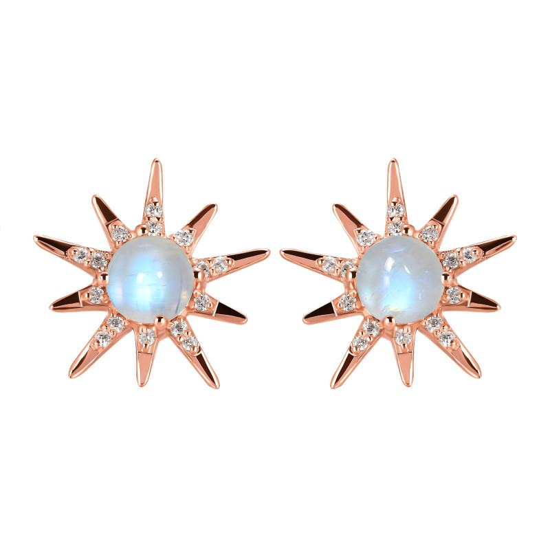Moonstone & White Topaz Stud Earring RBM-RE-50.
