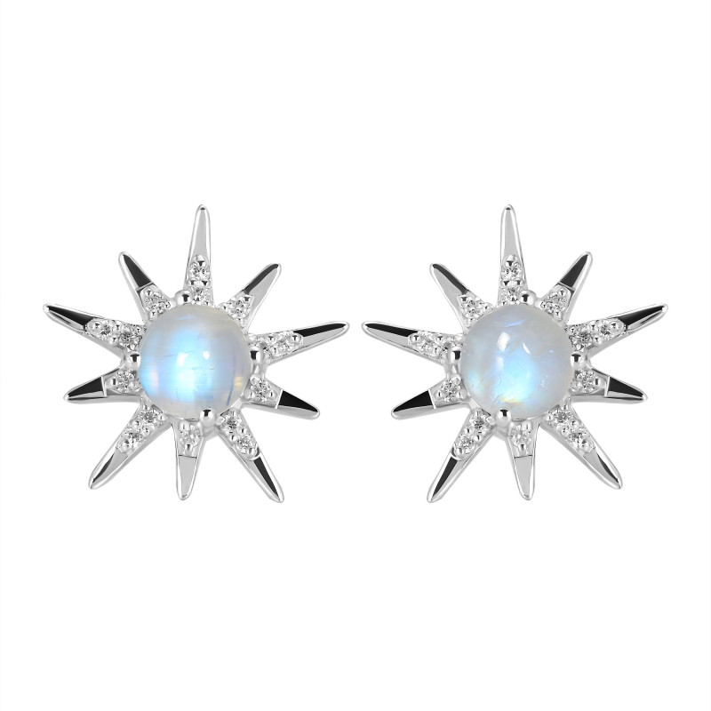 Moonstone & White Topaz Stud Earring RBM-RE-50.