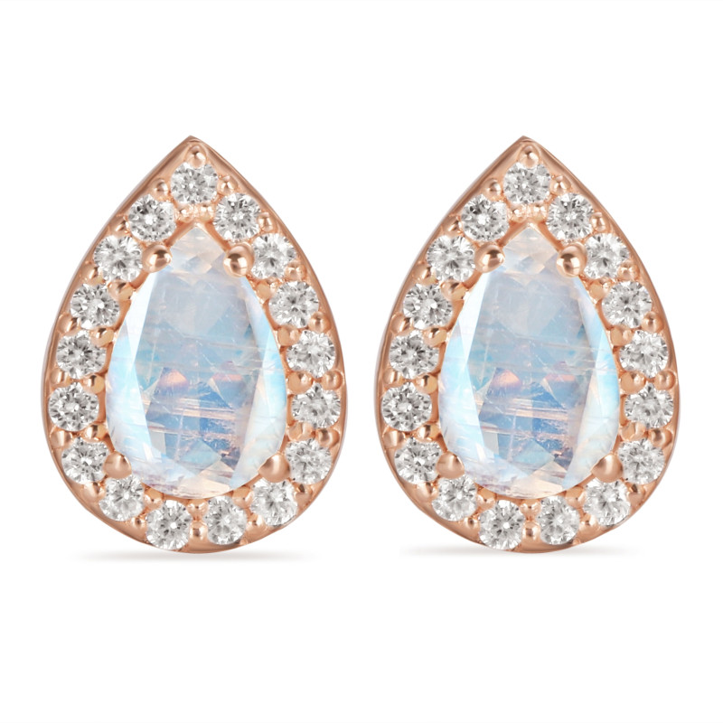 Moonstone & White Topaz Stud Earring RBM-RE-52.