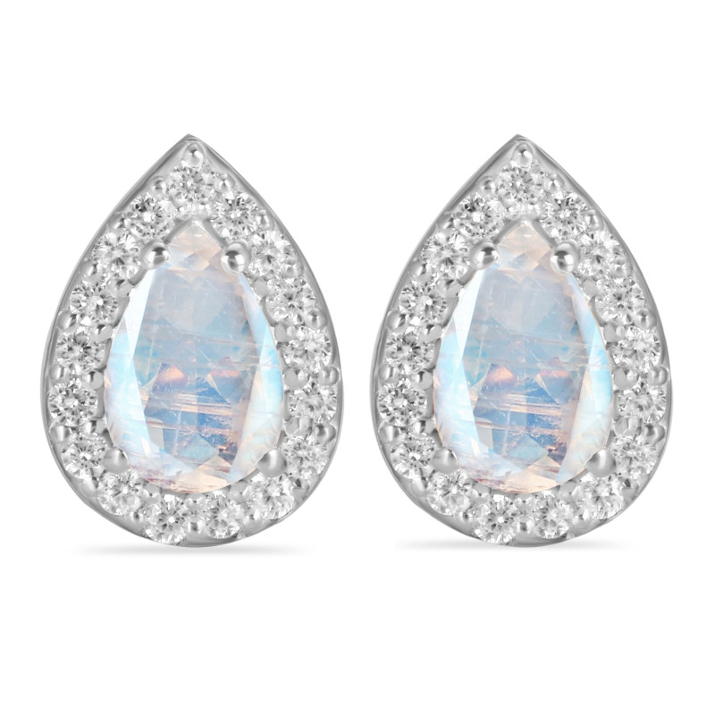 Moonstone & White Topaz Stud Earring RBM-RE-52.