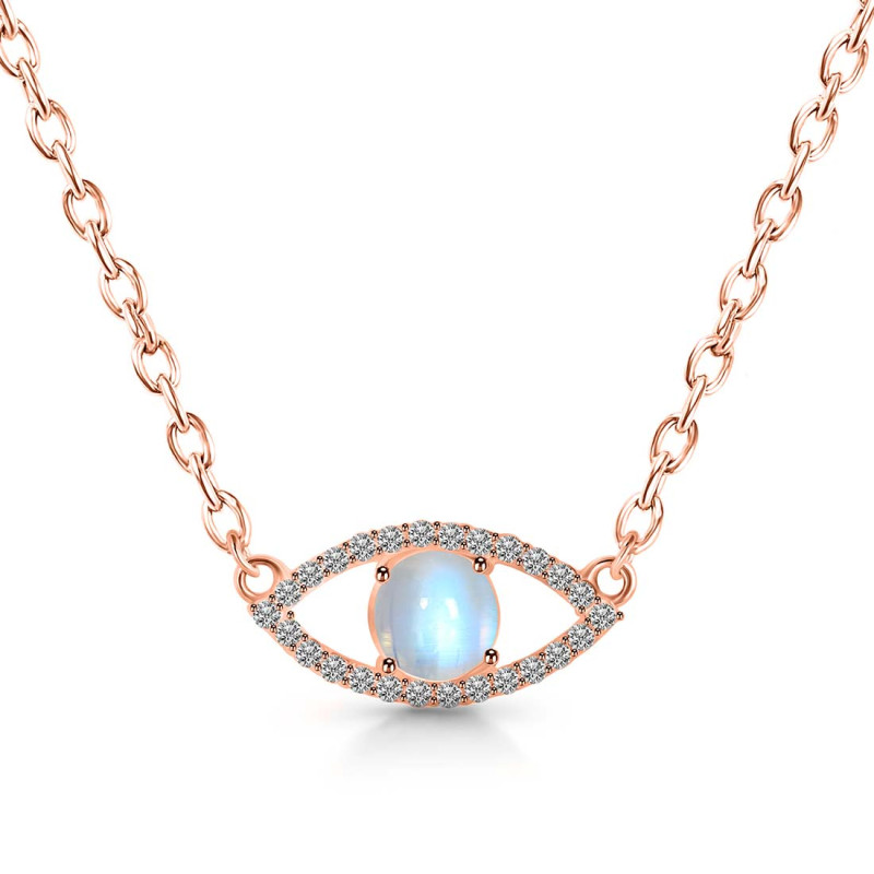 Moonstone & White Topaz Necklace RBM-RN-1.