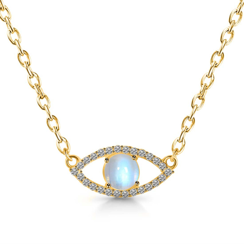 Moonstone & White Topaz Necklace RBM-RN-1.