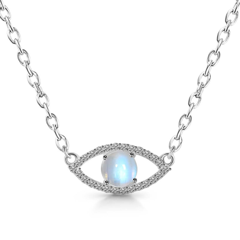 Moonstone & White Topaz Necklace RBM-RN-1.