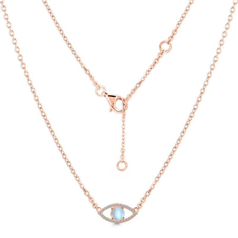 Moonstone & White Topaz Necklace RBM-RN-1.