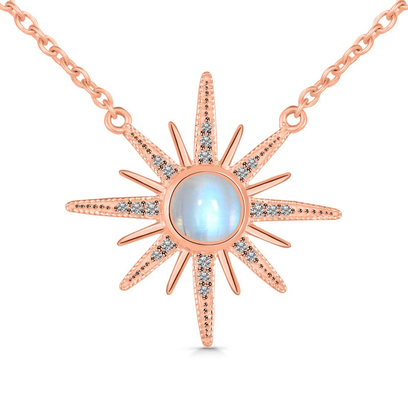 Moonstone & White Topaz Necklace RBM-RN-18.