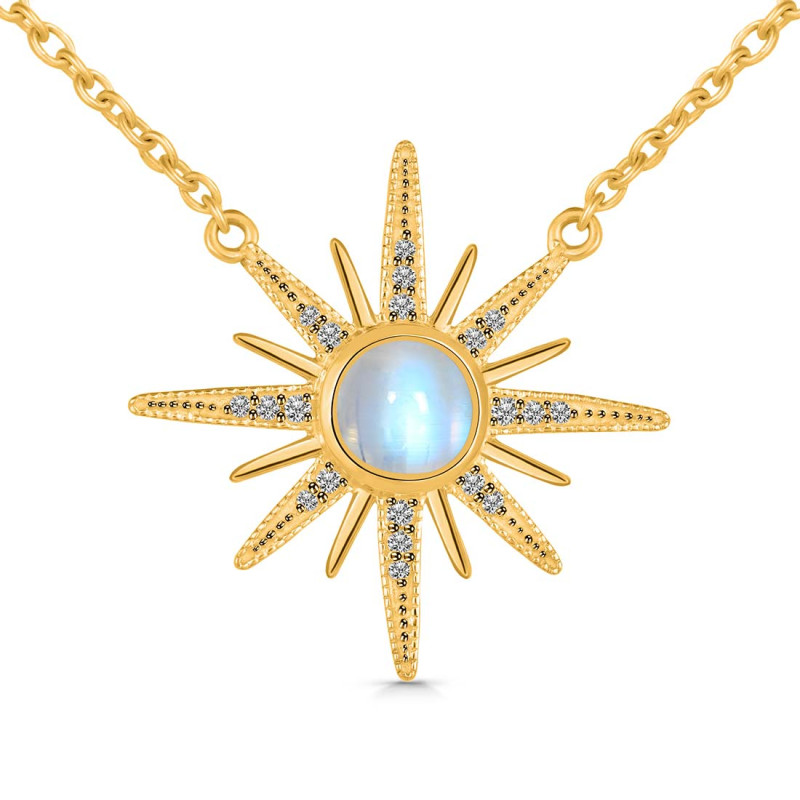 Moonstone & White Topaz Necklace RBM-RN-18.