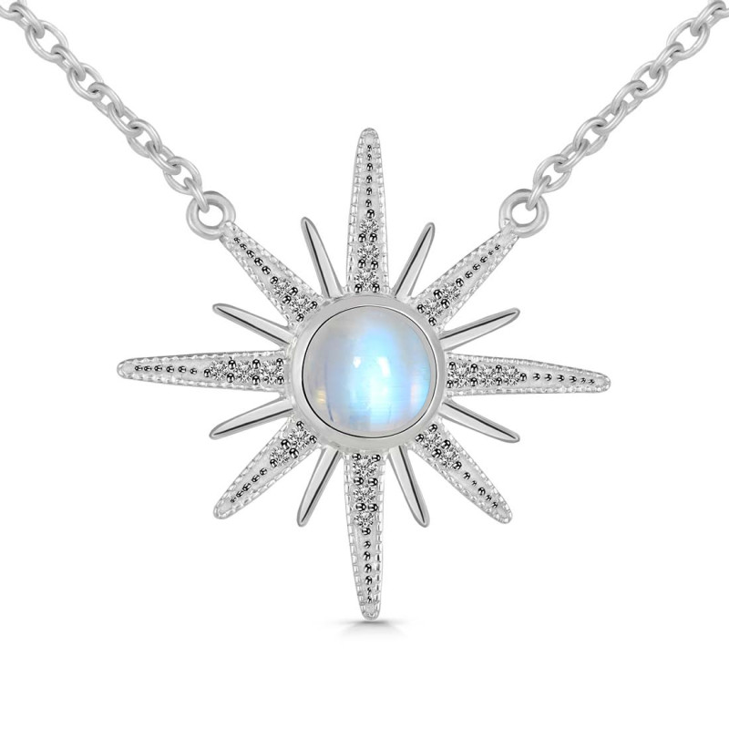 Moonstone & White Topaz Necklace RBM-RN-18.