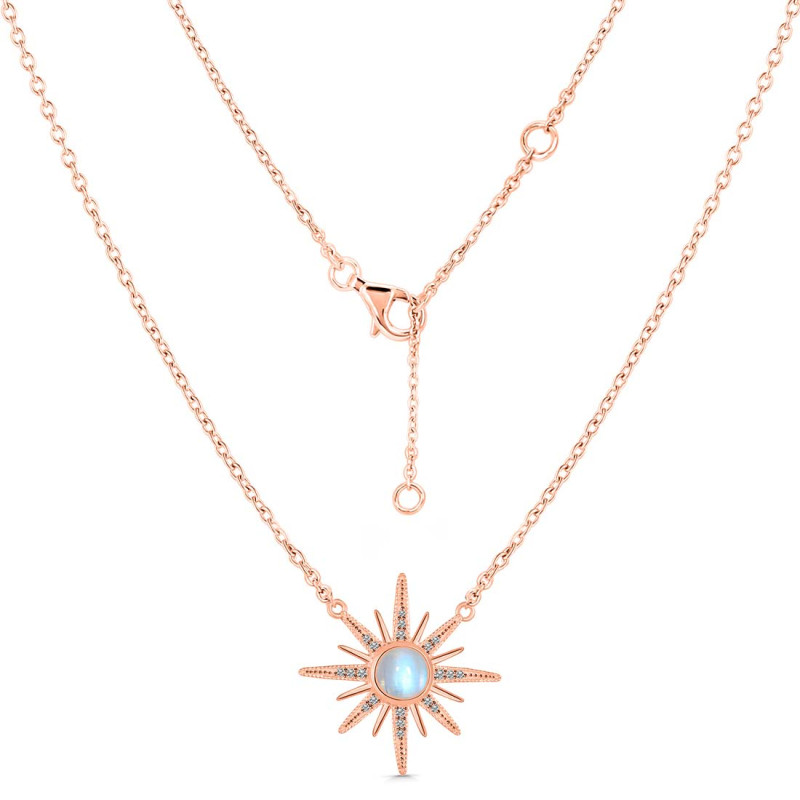 Moonstone & White Topaz Necklace RBM-RN-18.