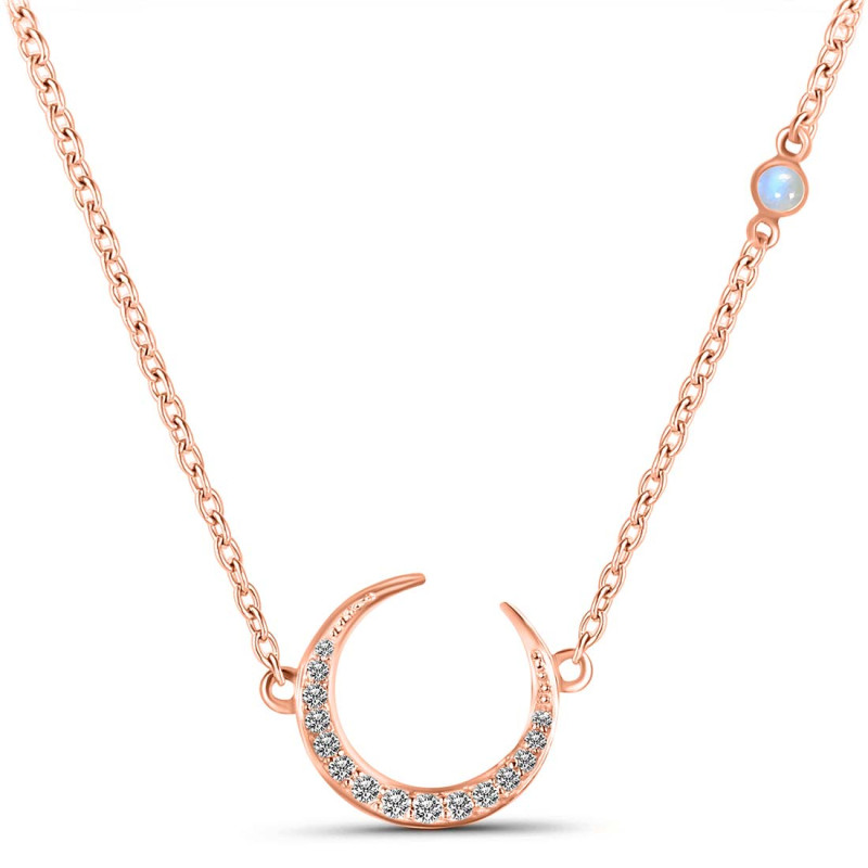 Moonstone & White Topaz Necklace RBM-RN-30.