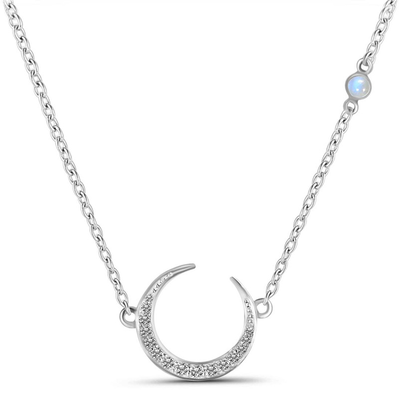 Moonstone & White Topaz Necklace RBM-RN-30.