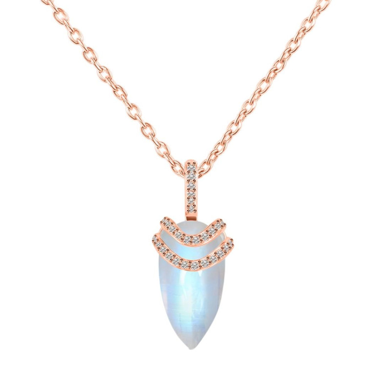Moonstone & White Topaz Necklace RBM-RN-94.