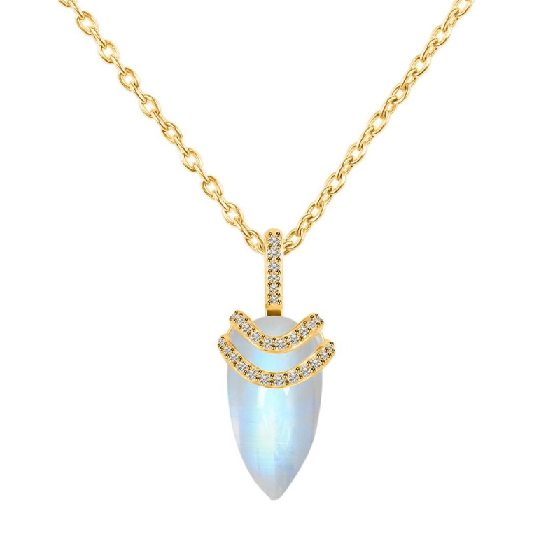 Moonstone & White Topaz Necklace RBM-RN-94.