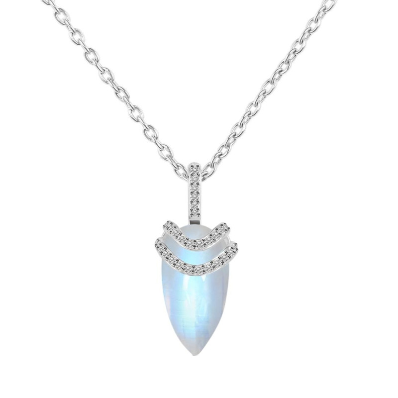 Moonstone & White Topaz Necklace RBM-RN-94.
