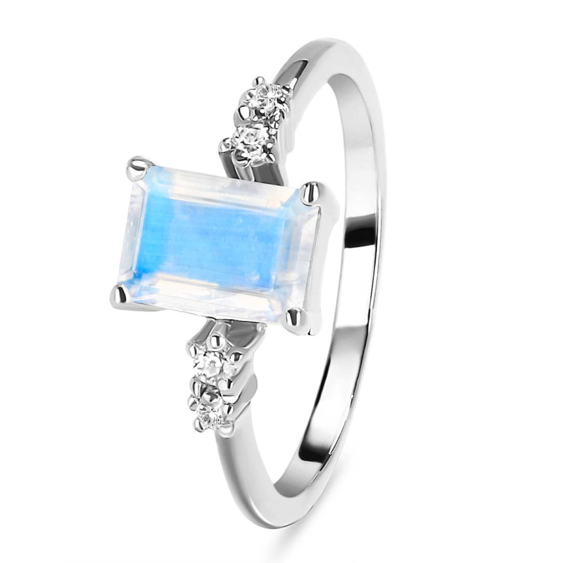 Moonstone & White Topaz Ring