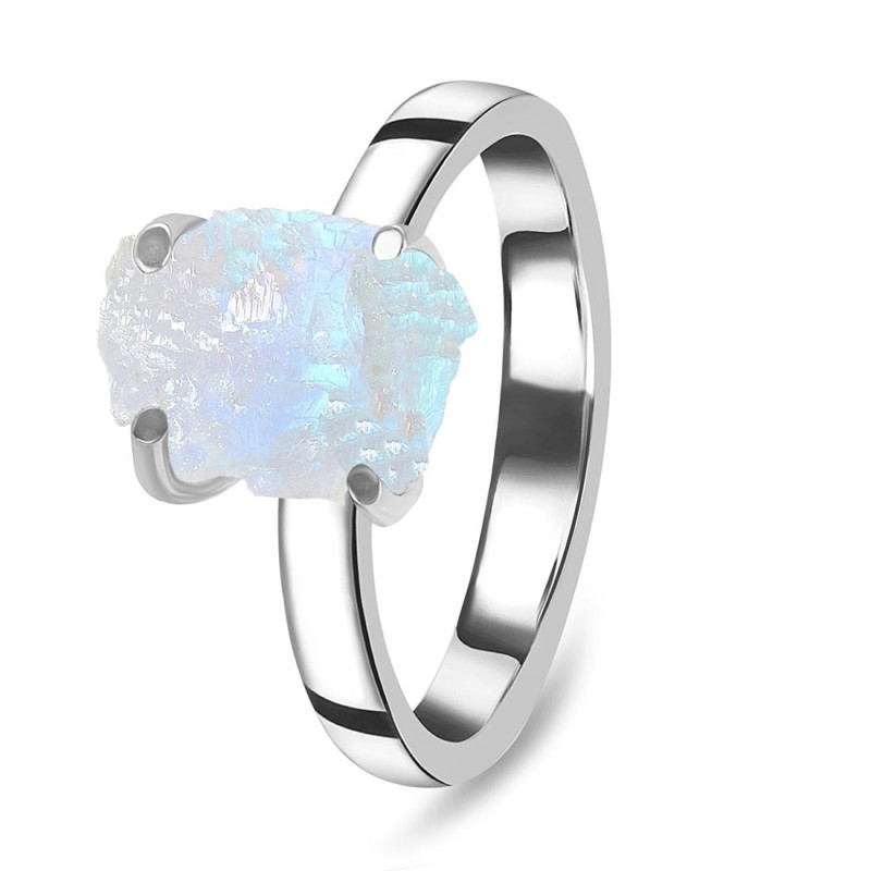 Moonstone Raw Crystal Ring