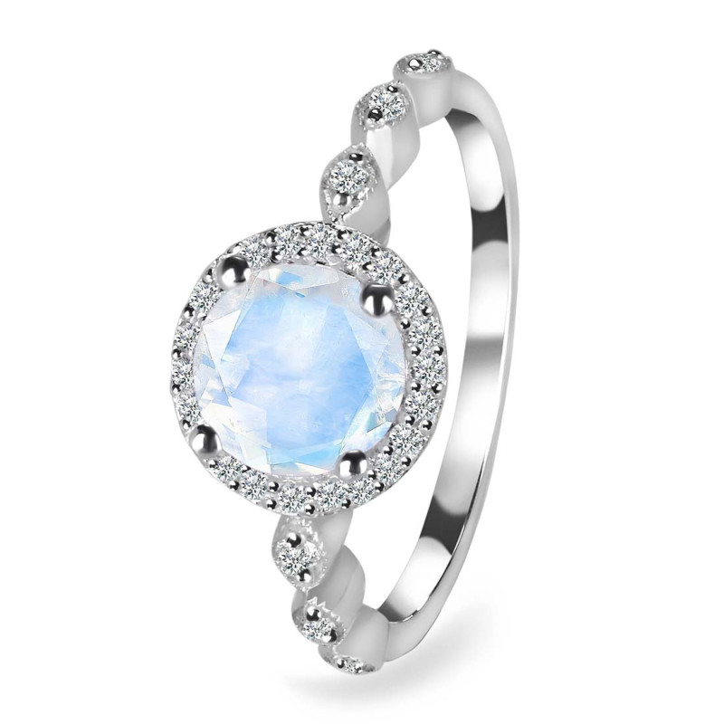 Moonstone & White Topaz Ring