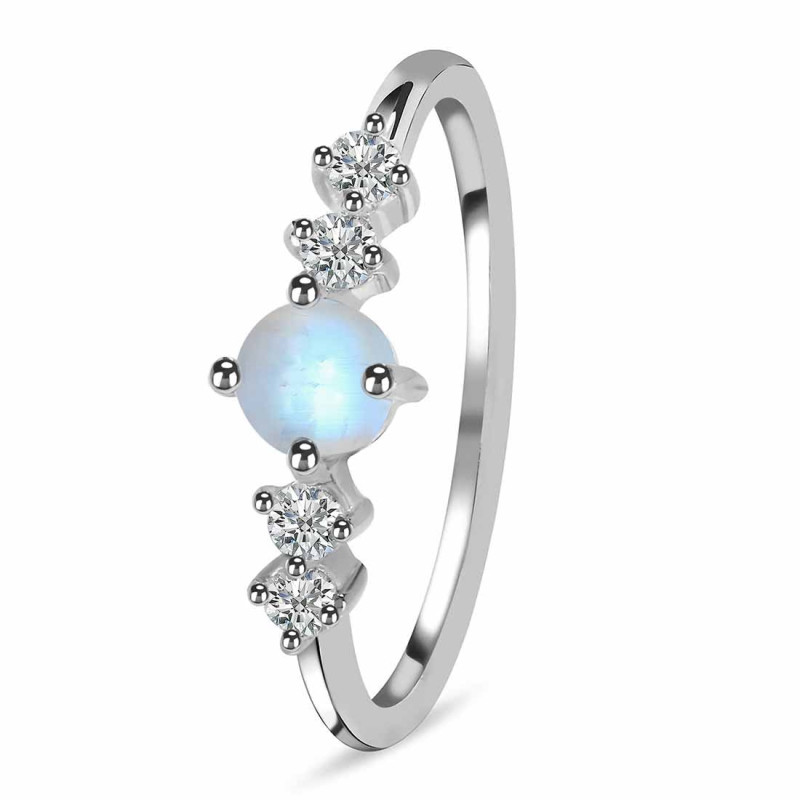 Moonstone & White Topaz Ring