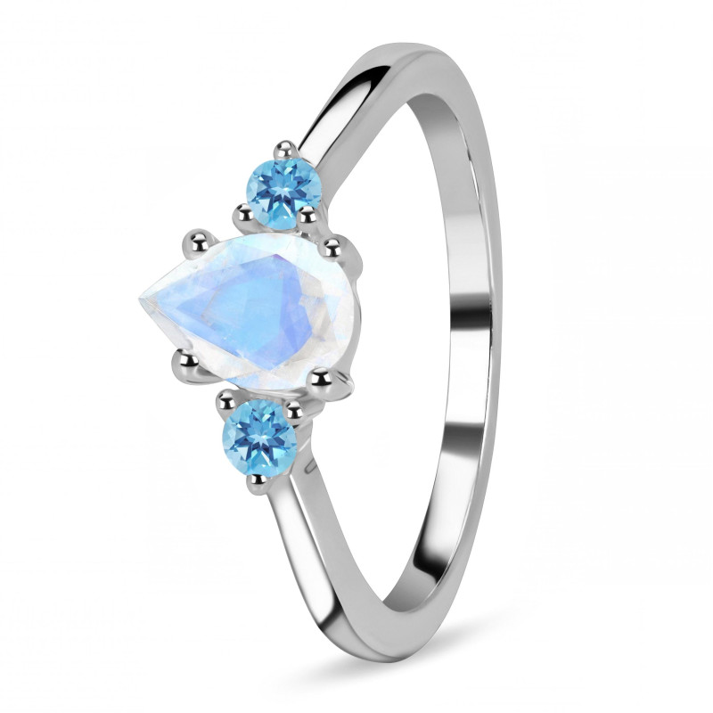 Moonstone & Blue Topaz Ring