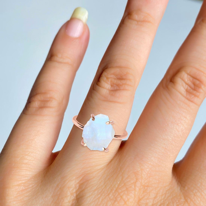 Moonstone Raw Crystal Ring RBM-RR-347.