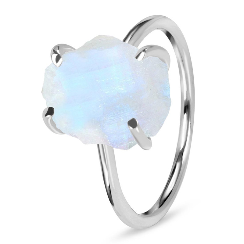 Moonstone Raw Crystal Ring