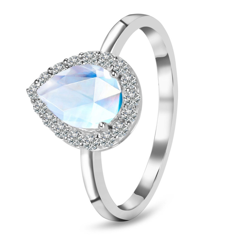 Moonstone & White Topaz Ring