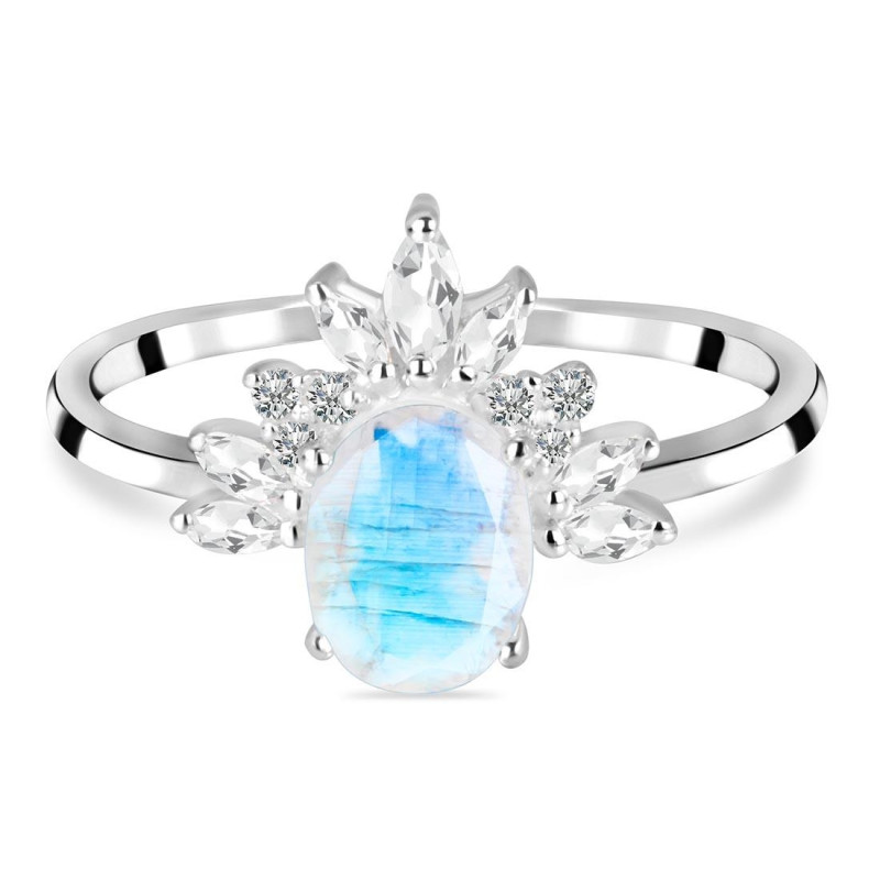 Moonstone & White Topaz Ring RBM-RR-405.