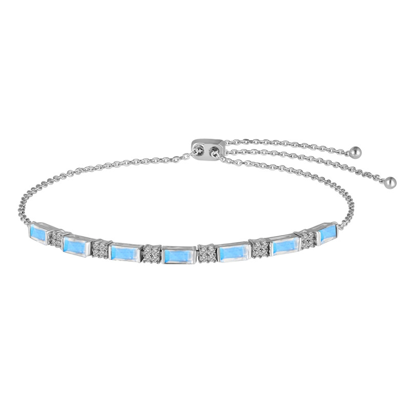 Moonstone & White Topaz Bracelet RBM-RDB-133.