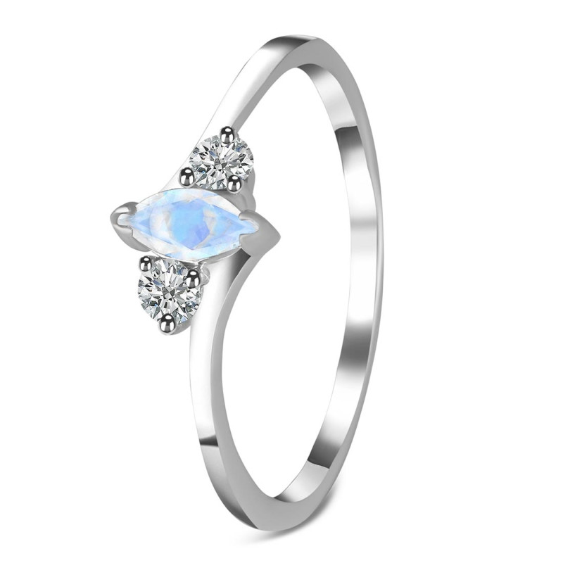 Moonstone & White Topaz Ring