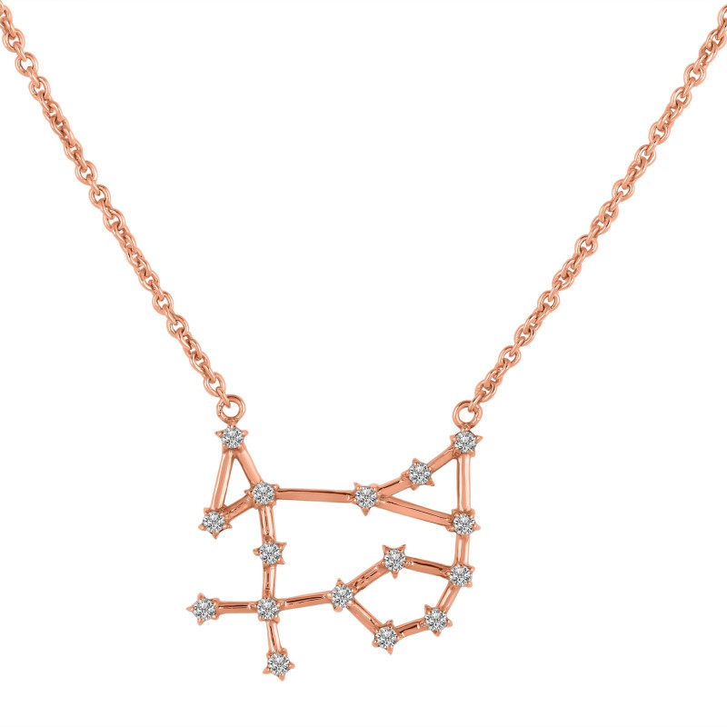 Gemini Zodiac Star Constellation with Cubic Zirconia Necklace CUZ-RDN-116.