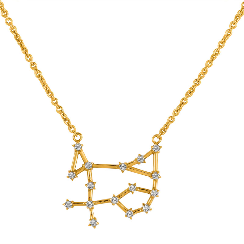 Gemini Zodiac Star Constellation with Cubic Zirconia Necklace CUZ-RDN-116.