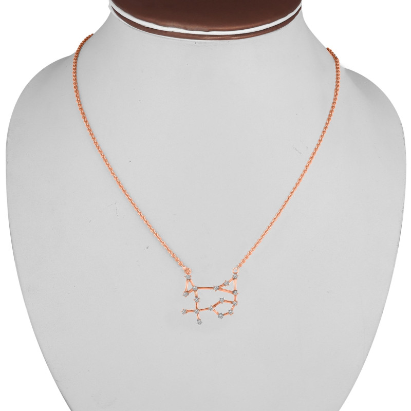 Gemini Zodiac Star Constellation with Cubic Zirconia Necklace CUZ-RDN-116.