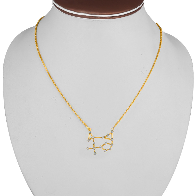 Gemini Zodiac Star Constellation with Cubic Zirconia Necklace CUZ-RDN-116.