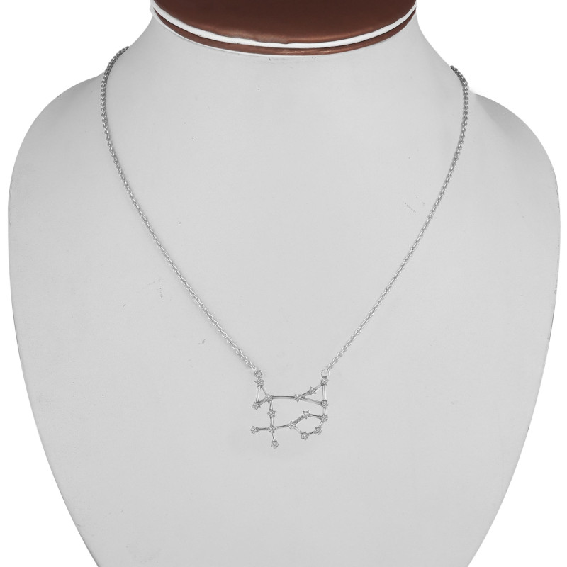 Gemini Zodiac Star Constellation with Cubic Zirconia Necklace CUZ-RDN-116.