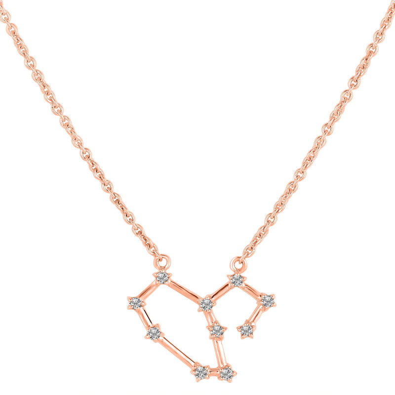Leo Zodiac Star Constellation with Cubic Zirconia Necklace CUZ-RDN-125.
