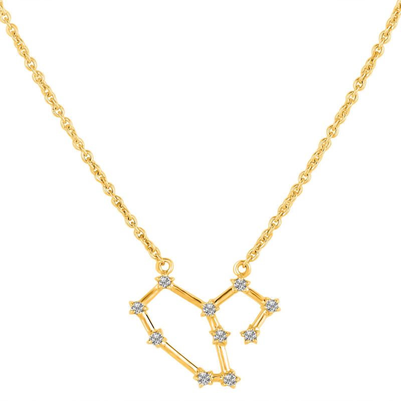 Leo Zodiac Star Constellation with Cubic Zirconia Necklace CUZ-RDN-125.