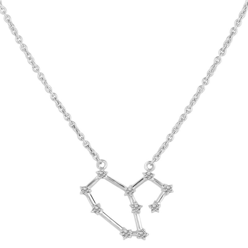 Leo Zodiac Star Constellation with Cubic Zirconia Necklace CUZ-RDN-125.