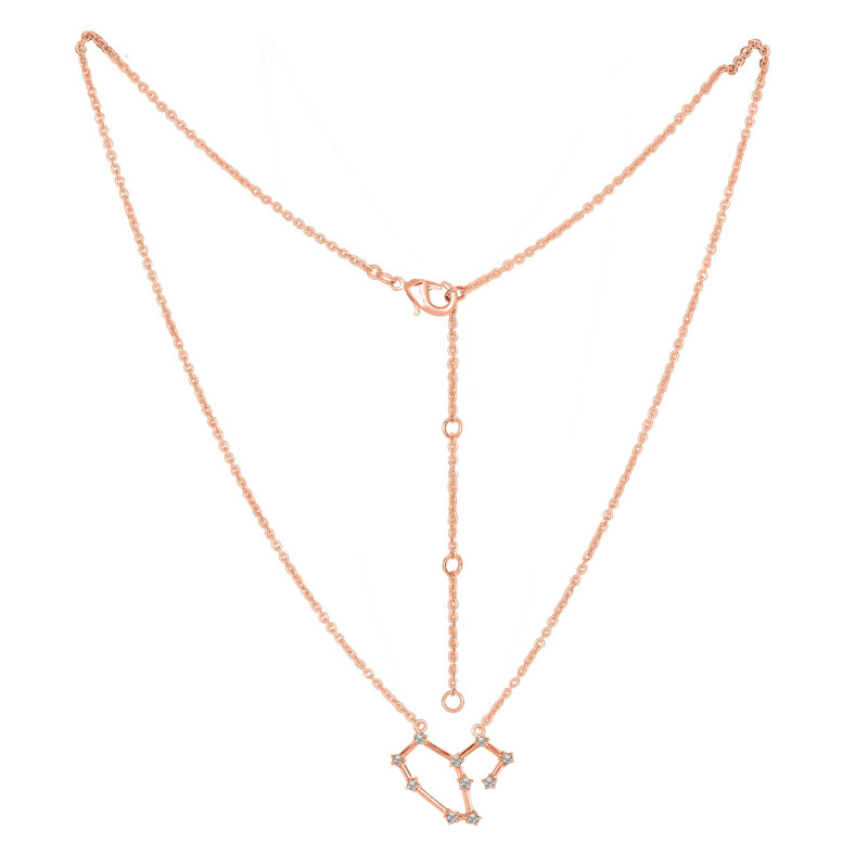 Leo Zodiac Star Constellation with Cubic Zirconia Necklace CUZ-RDN-125.
