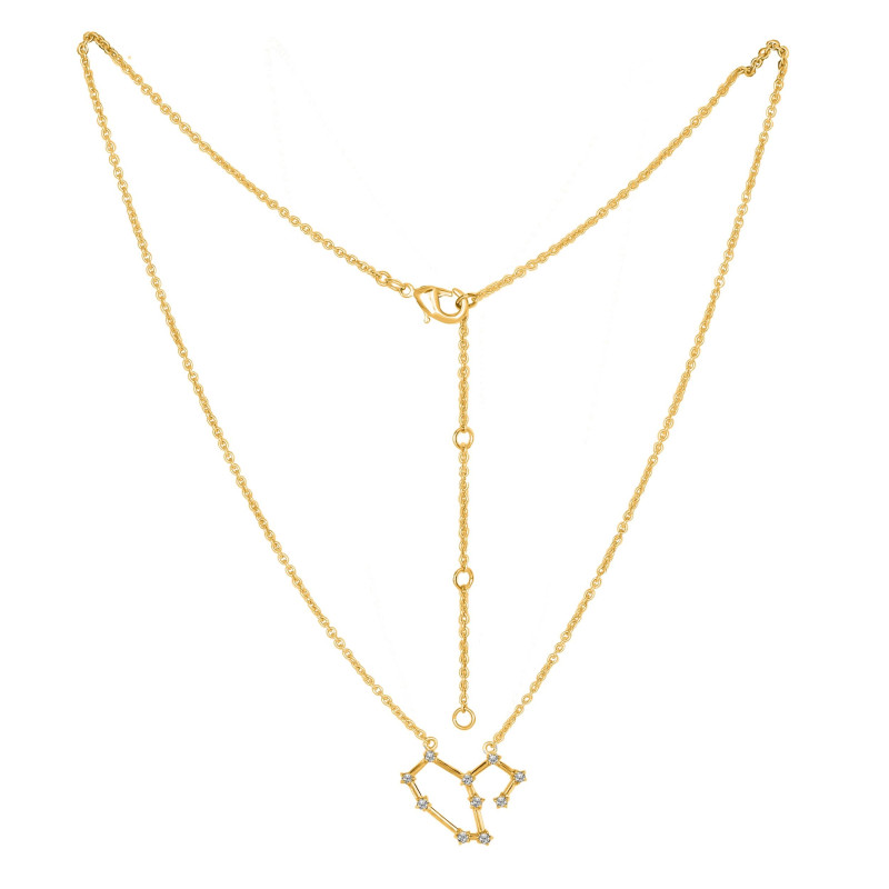 Leo Zodiac Star Constellation with Cubic Zirconia Necklace CUZ-RDN-125.