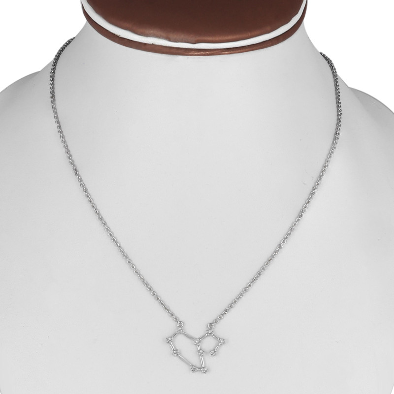 Leo Zodiac Star Constellation with Cubic Zirconia Necklace CUZ-RDN-125.