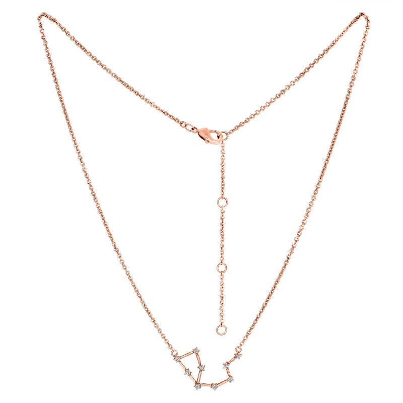 Aquarius Zodiac Star Constellation with Cubic Zirconia Necklace CUZ-RDN-126.