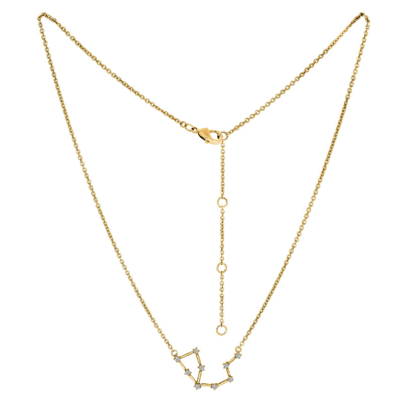 Aquarius Zodiac Star Constellation with Cubic Zirconia Necklace CUZ-RDN-126.