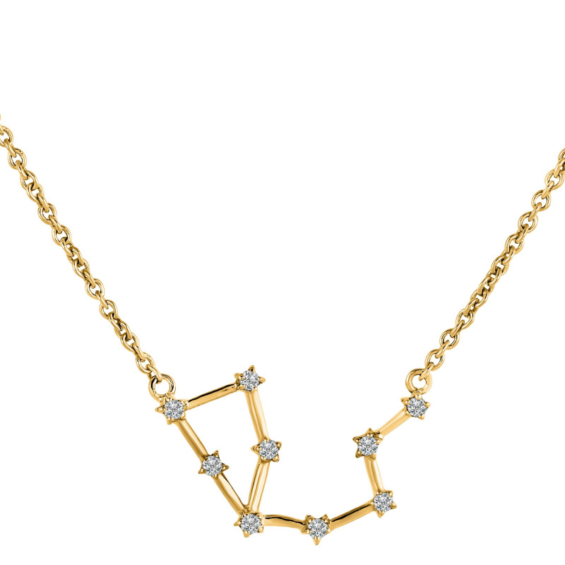 Aquarius Zodiac Star Constellation with Cubic Zirconia Necklace CUZ-RDN-126.